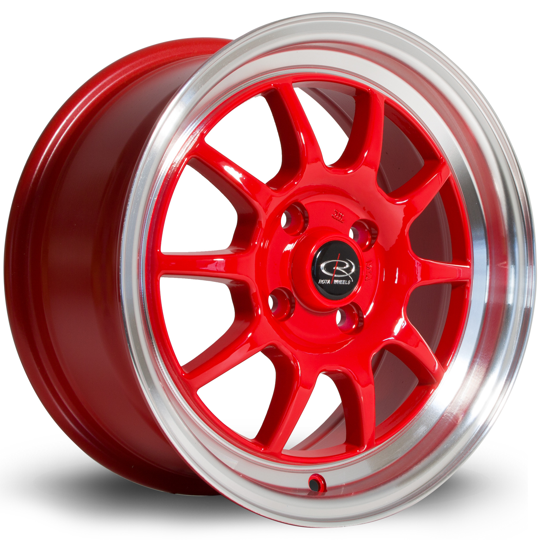 GT3 15x7 4x100 ET40 Red with Polished Lip - Tyre Size Calculator