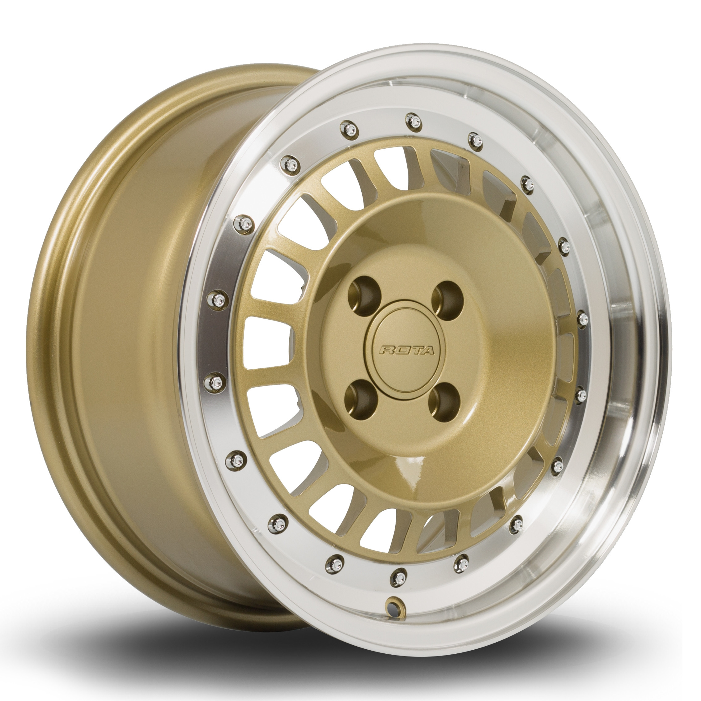 Speciale 15x7 4x100 ET20 Gold with Polished Lip - Tyre Size Calculator